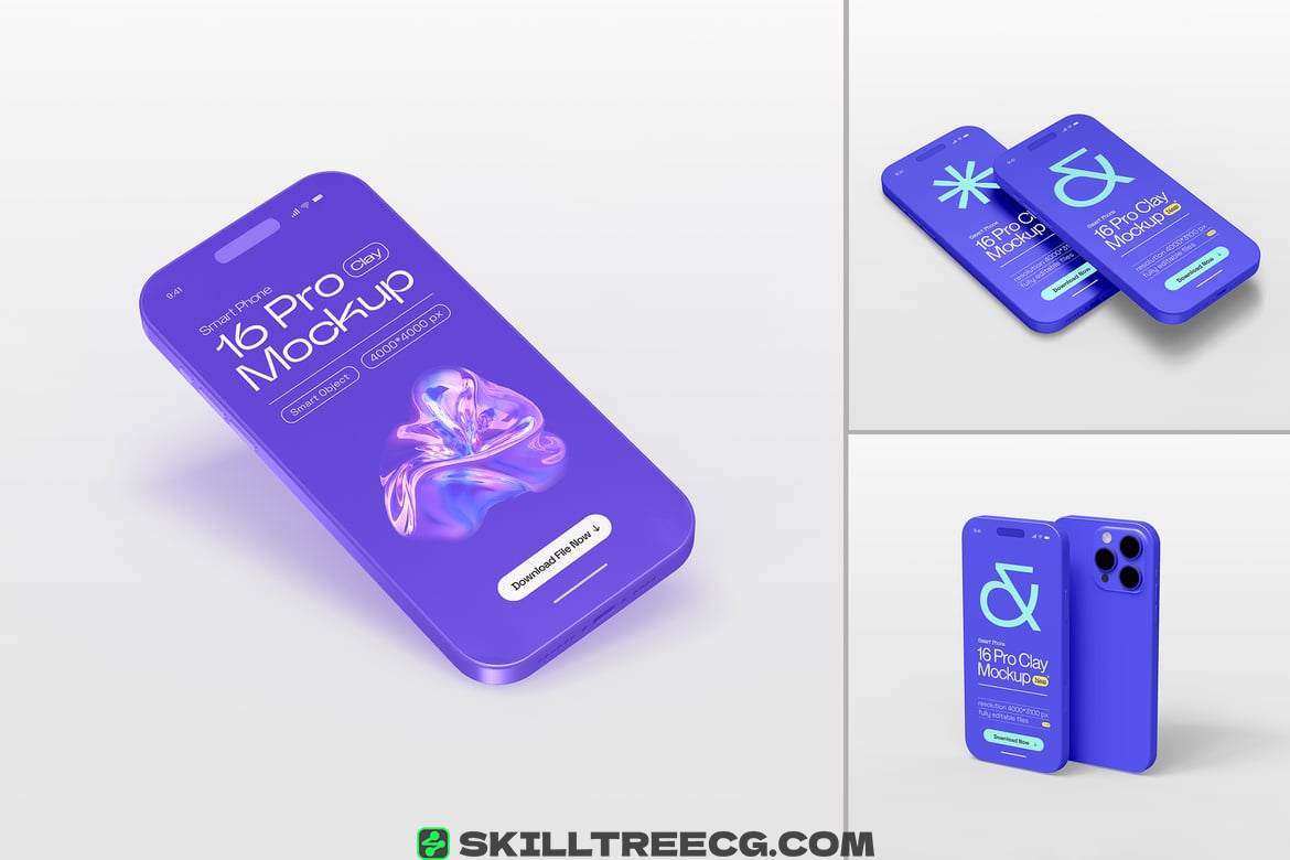 iPhone 16 Pro Mockup Set（837365）-技能树